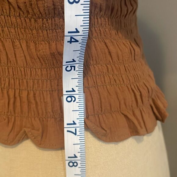 NWOT Lush Twany Peasant Short Sleeve Shirt Blouse Bohemian Size S - Picture 7 of 9